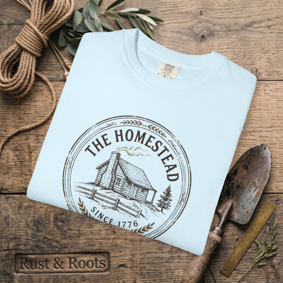 The Homestead Cabin T-Shirt — Vintage Farmhouse Graphic Tee