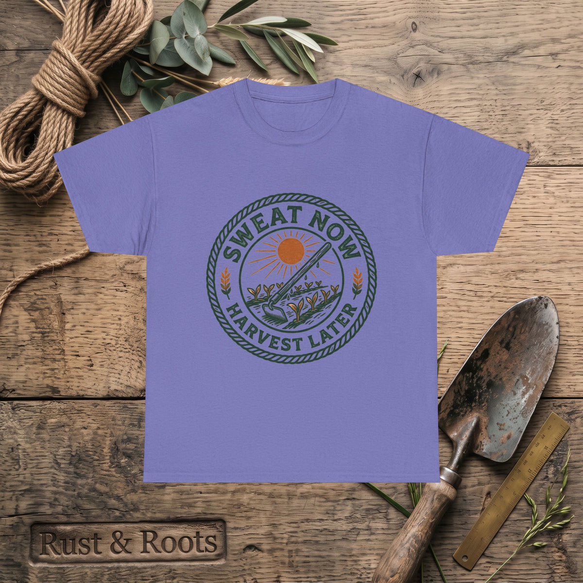T-Shirt — "Sweat Now, Harvest Later" Vintage Farmwork Tee
