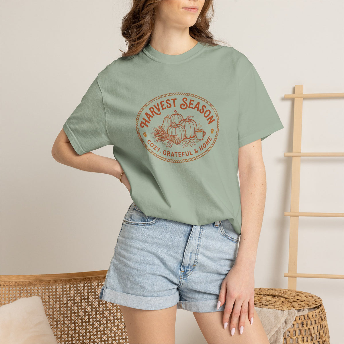 Harvest Season T-Shirt — Cozy Grateful & Home Pumpkin Tee