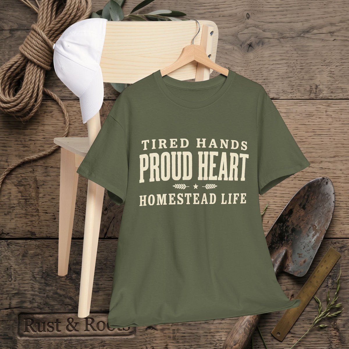 Proud Heart Tee — "Tired Hands, Proud Heart" Vintage Workwear T-Shirt