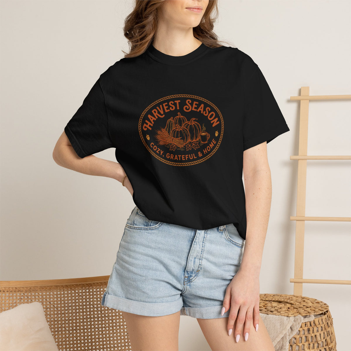 Harvest Season T-Shirt — Cozy Grateful & Home Pumpkin Tee