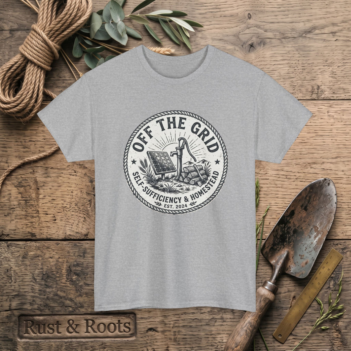 Off The Grid T-Shirt — Self-Sufficiency & Homestead Graphic Tee