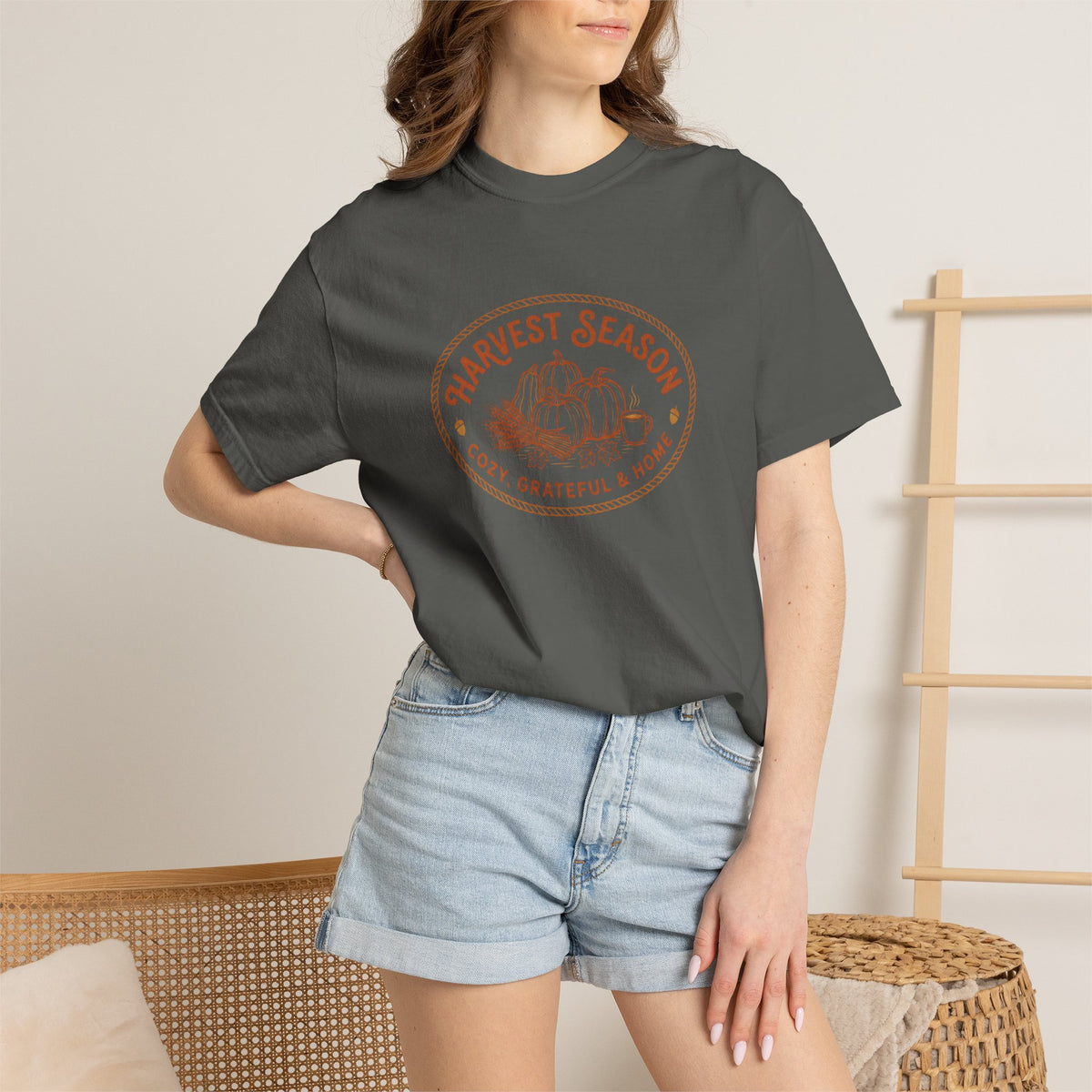 Harvest Season T-Shirt — Cozy Grateful & Home Pumpkin Tee
