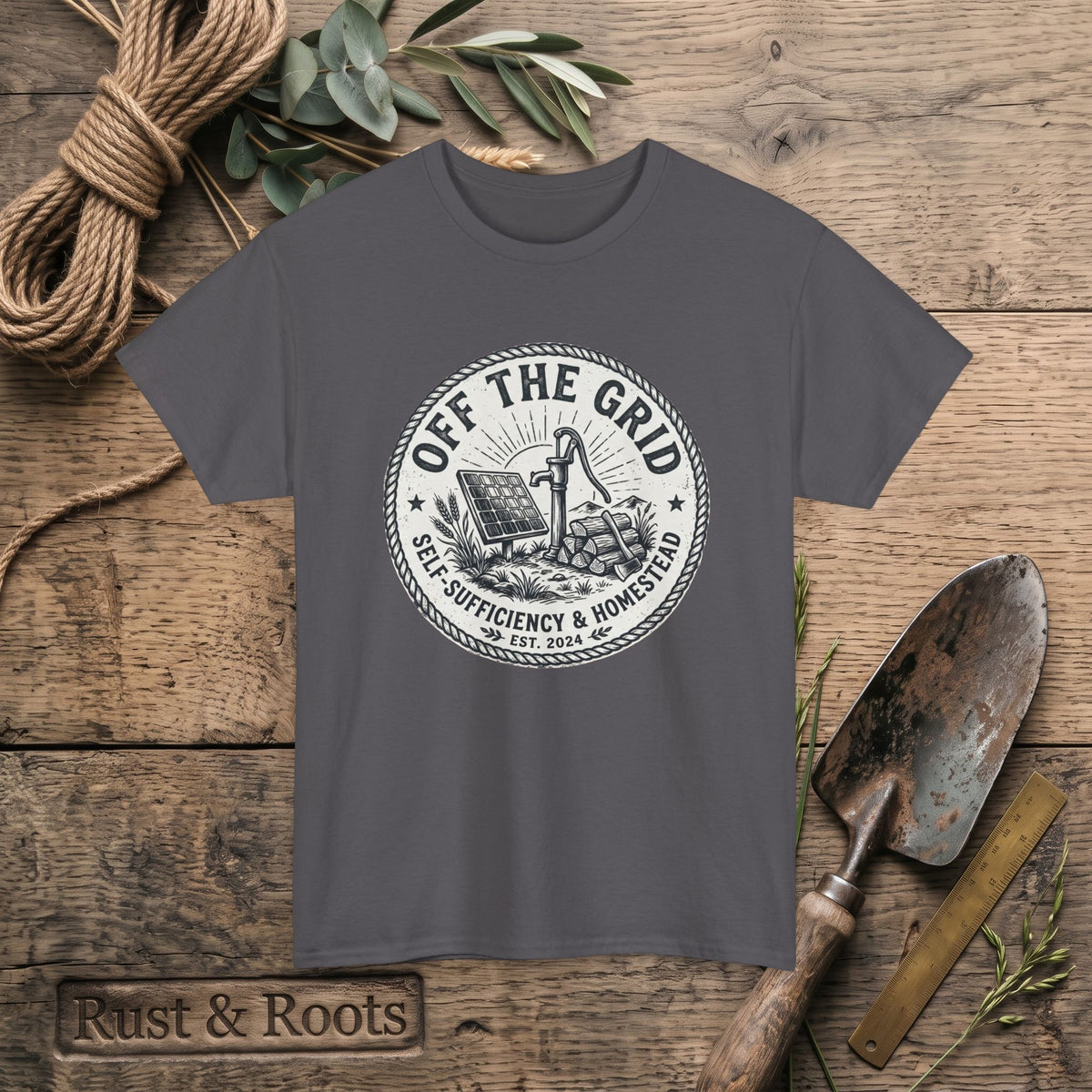 Off The Grid T-Shirt — Self-Sufficiency & Homestead Graphic Tee