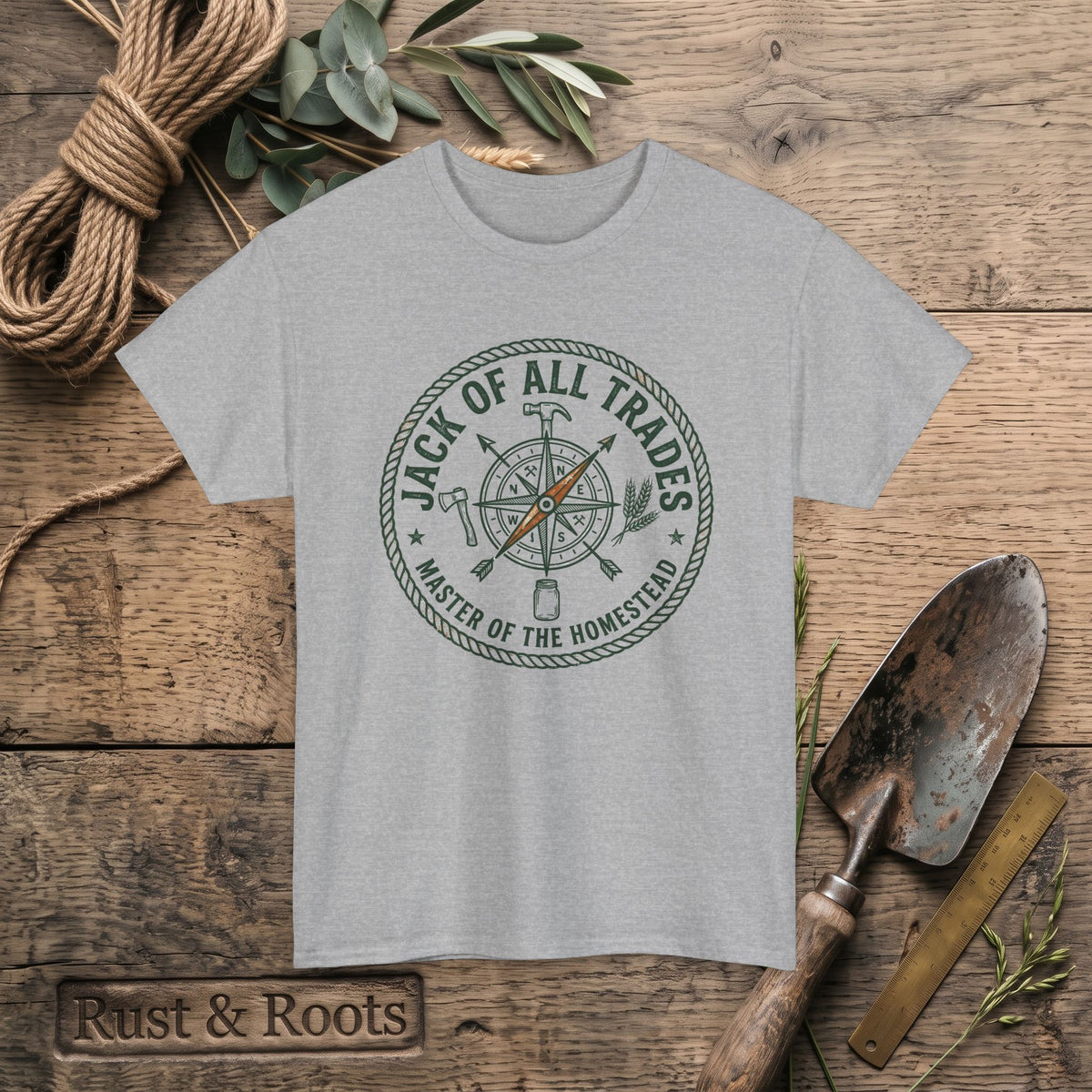 Jack of All Trades T‑Shirt – Master of the Homestead Compass Tee