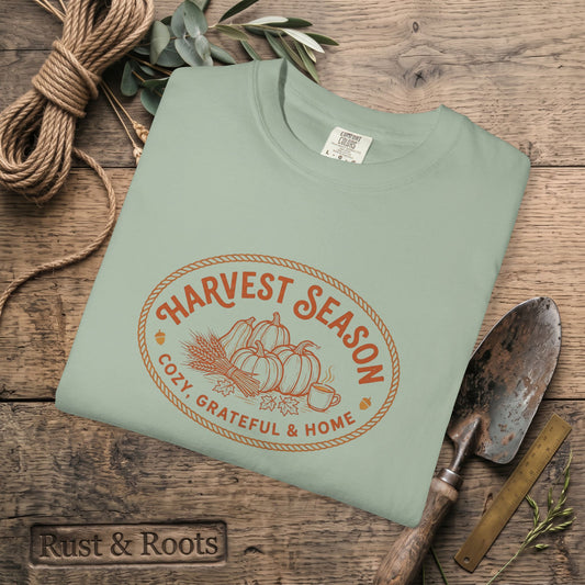 Harvest Season T-Shirt — Cozy Grateful & Home Pumpkin Tee