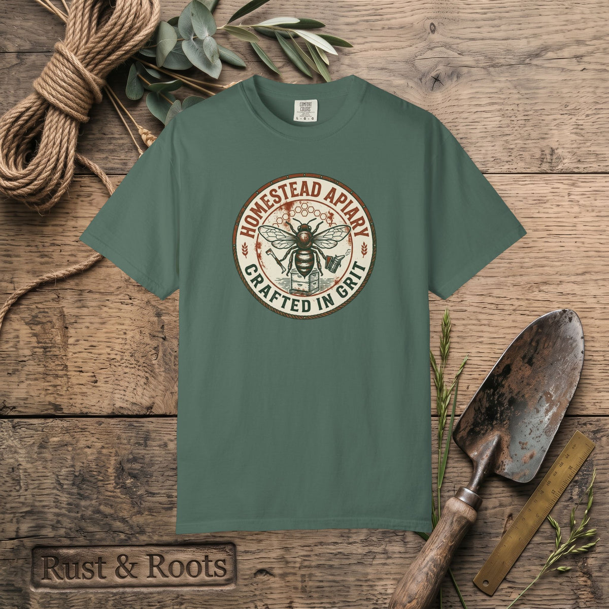 Homestead Apiary T-Shirt – Crafted in Grit Bee Logo Shirt