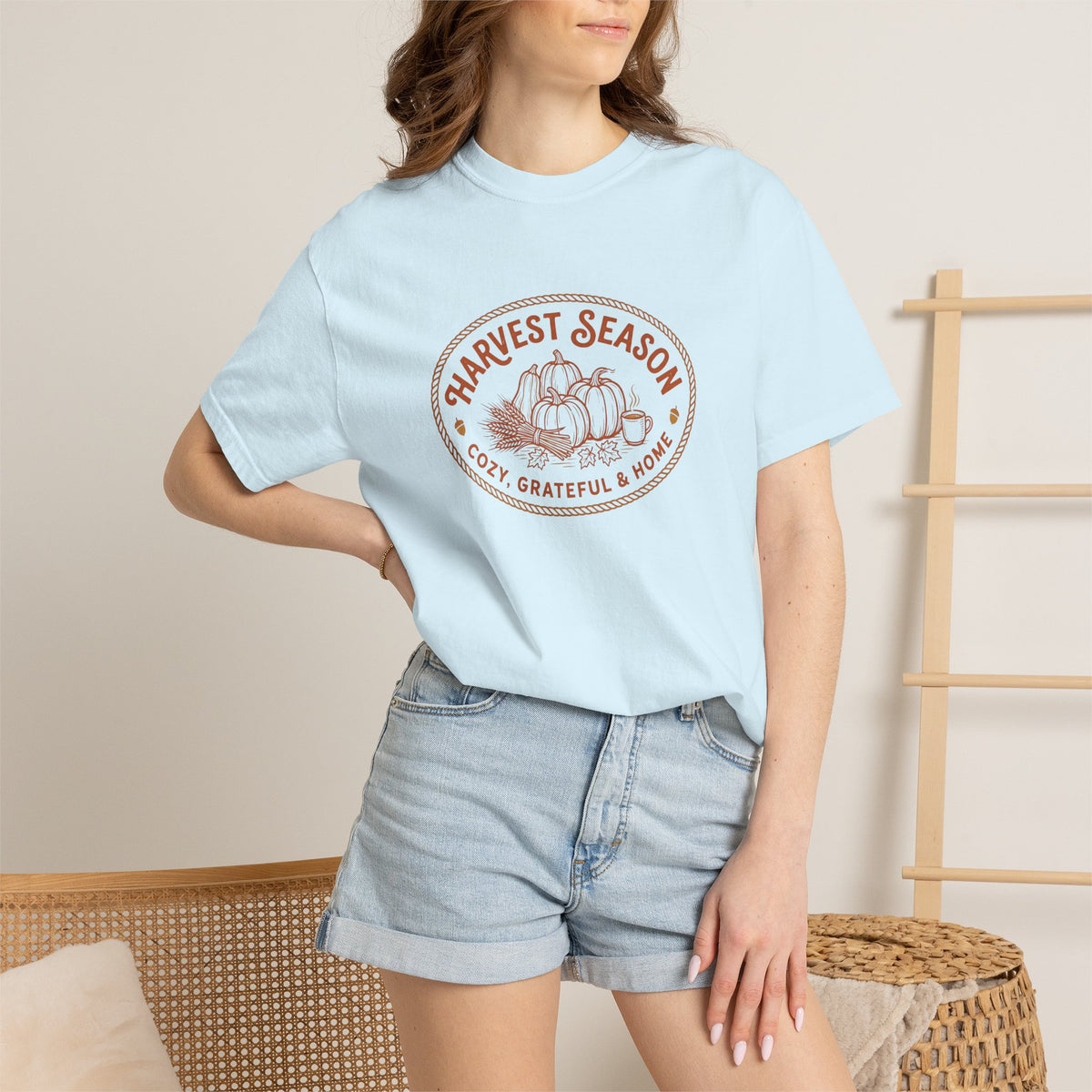 Harvest Season T-Shirt — Cozy Grateful & Home Pumpkin Tee