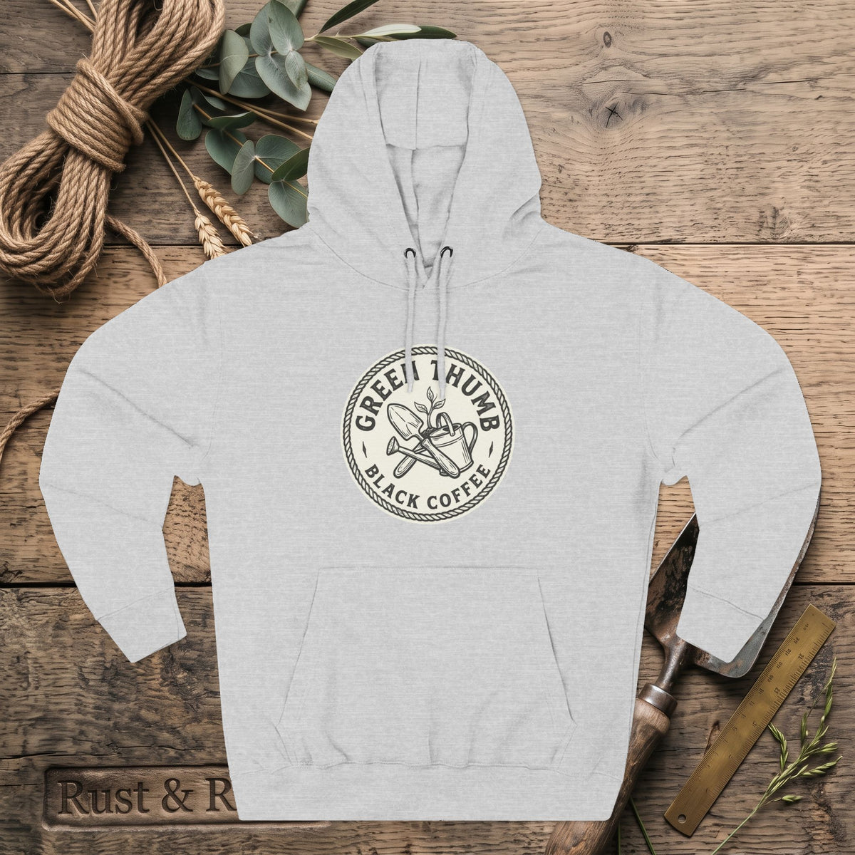 Coffee Logo Hoodie — “Green Thumb Black Coffee” Graphic Pullover