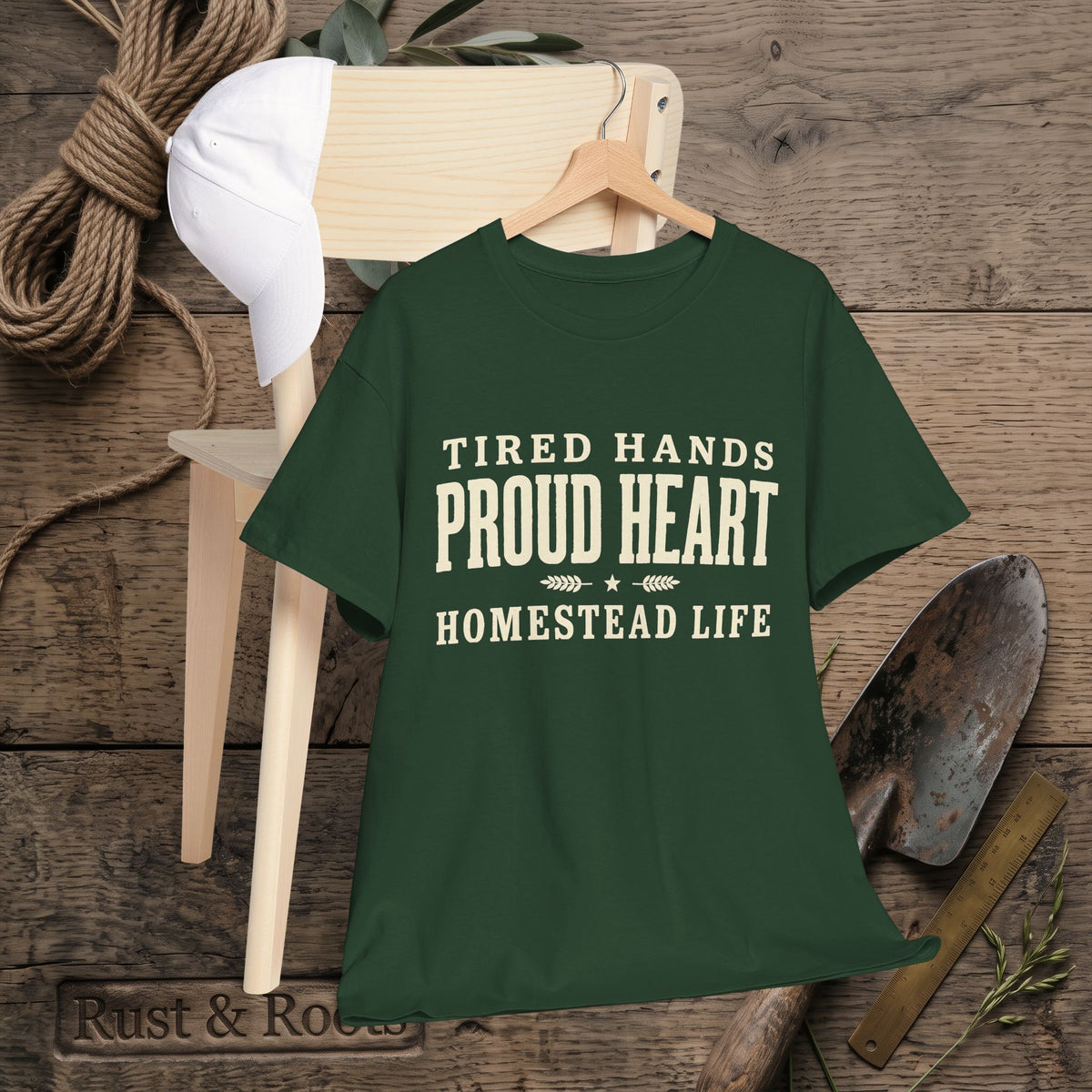 Proud Heart Tee — "Tired Hands, Proud Heart" Vintage Workwear T-Shirt