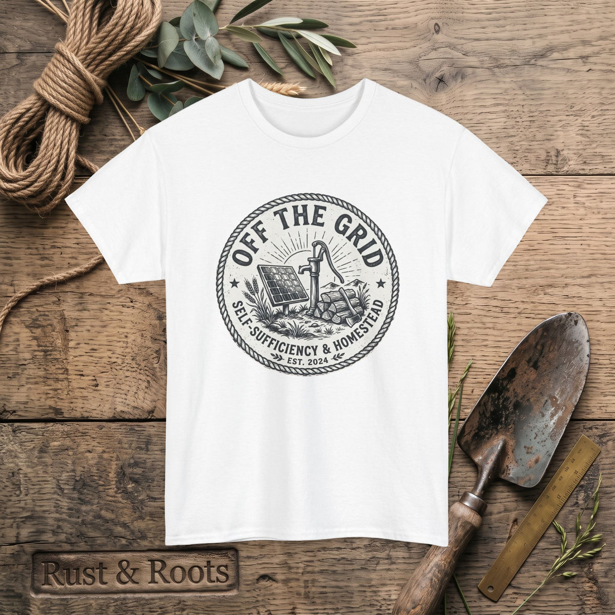Off The Grid T-Shirt — Self-Sufficiency & Homestead Graphic Tee