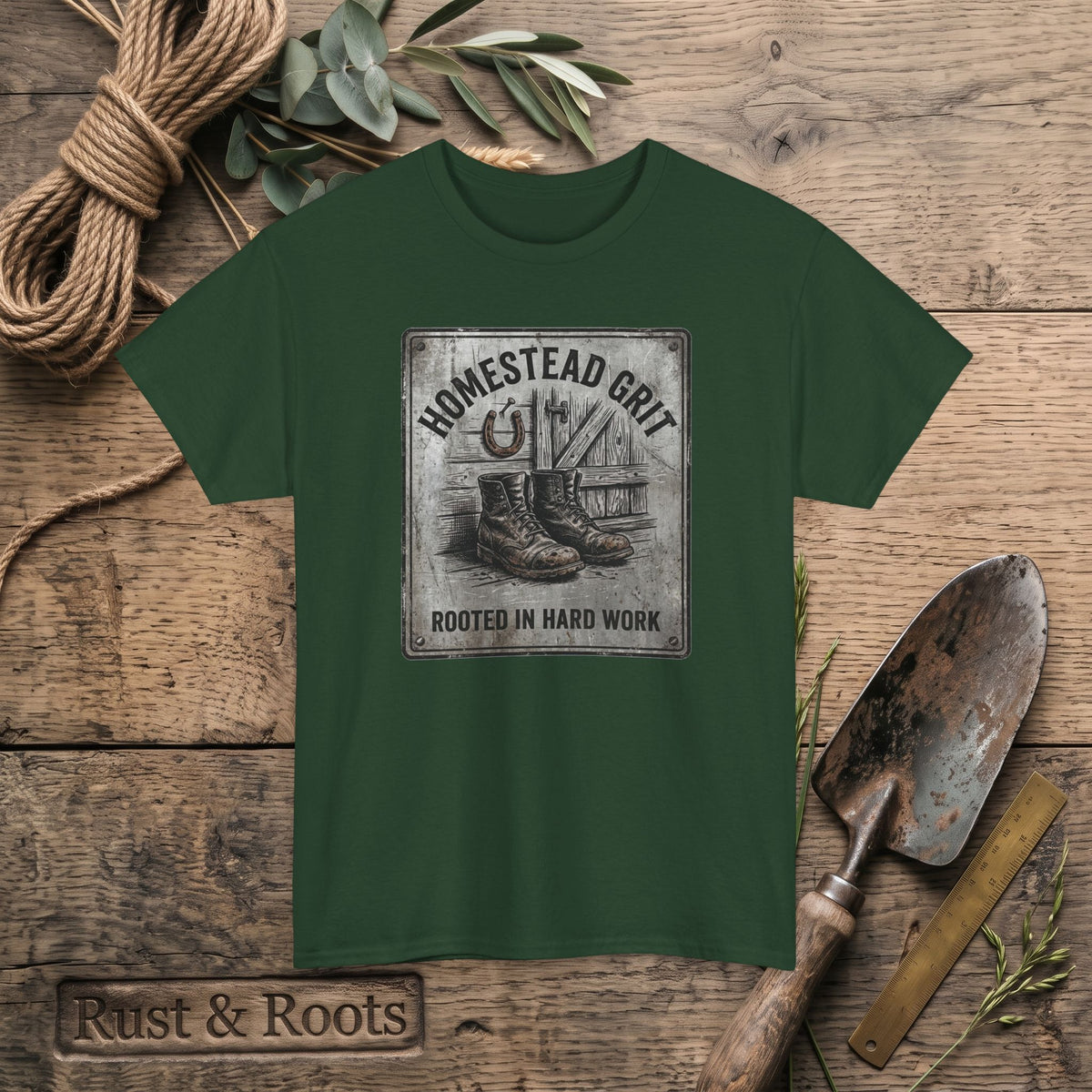 Homestead Grit T-Shirt — Rooted in Hard Work Vintage Farm Tee