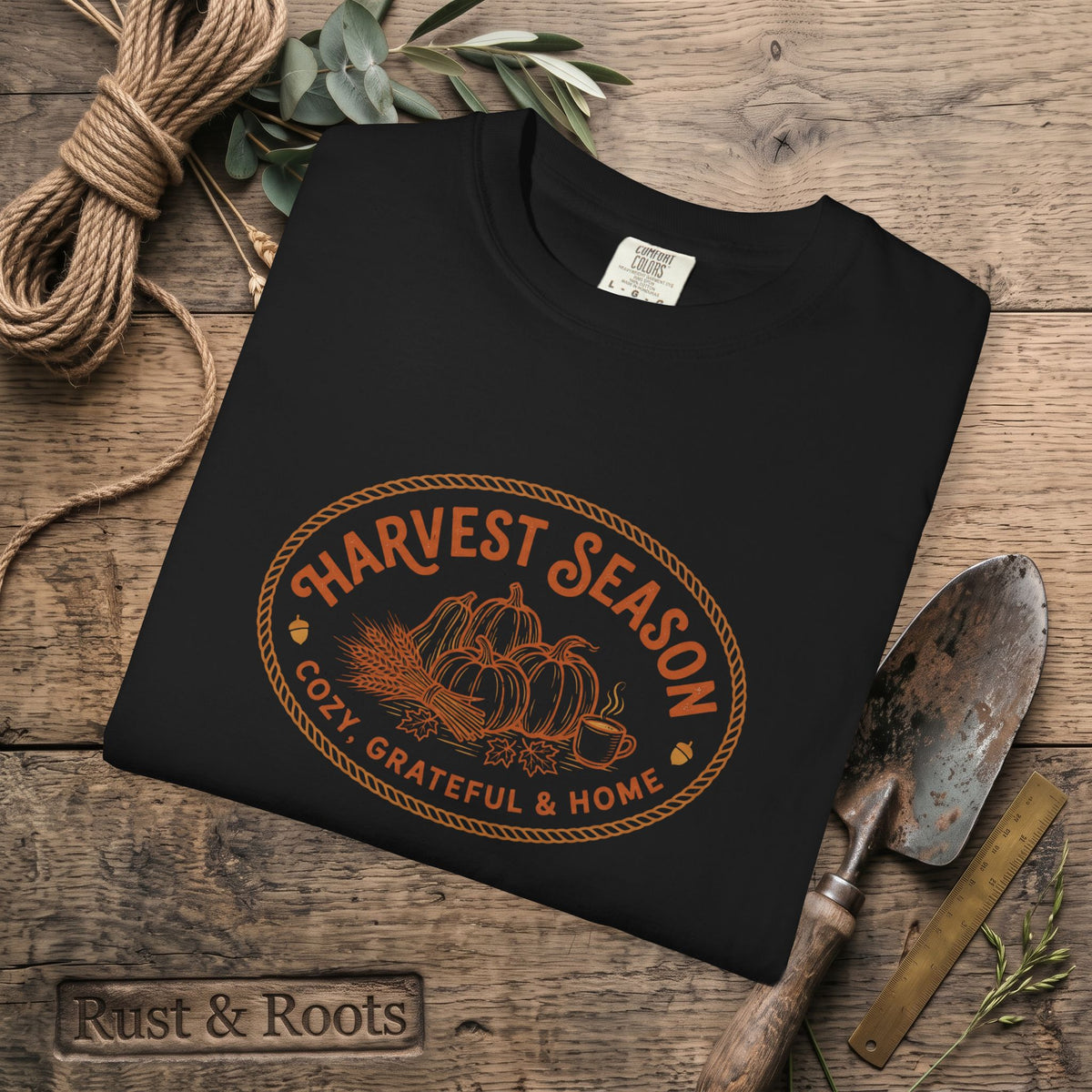 Harvest Season T-Shirt — Cozy Grateful & Home Pumpkin Tee