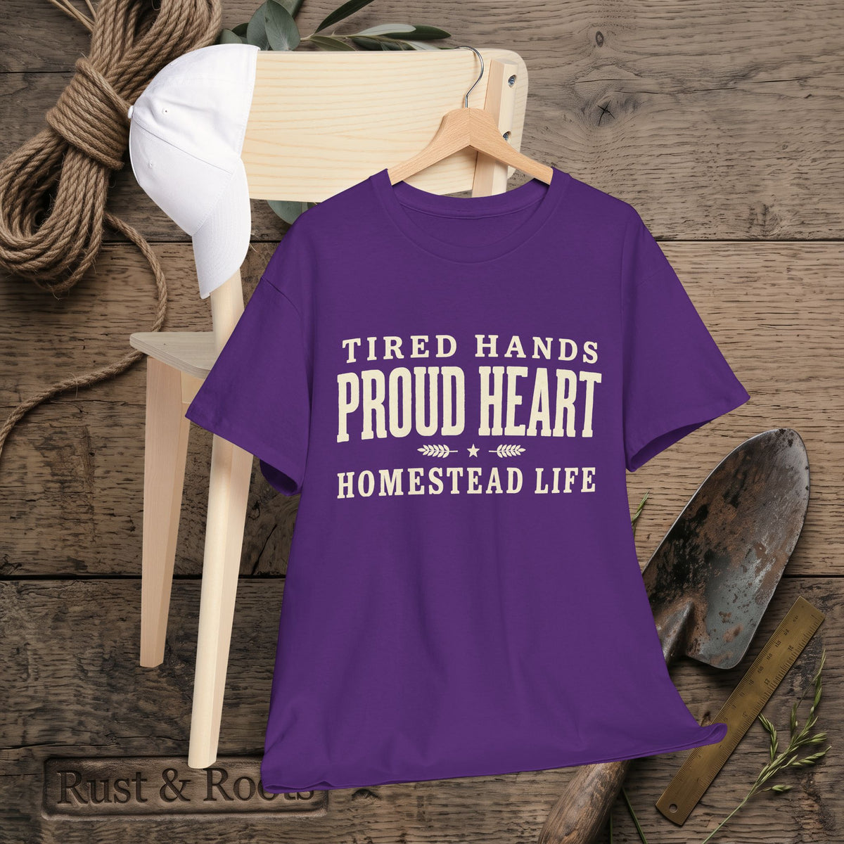 Proud Heart Tee — "Tired Hands, Proud Heart" Vintage Workwear T-Shirt
