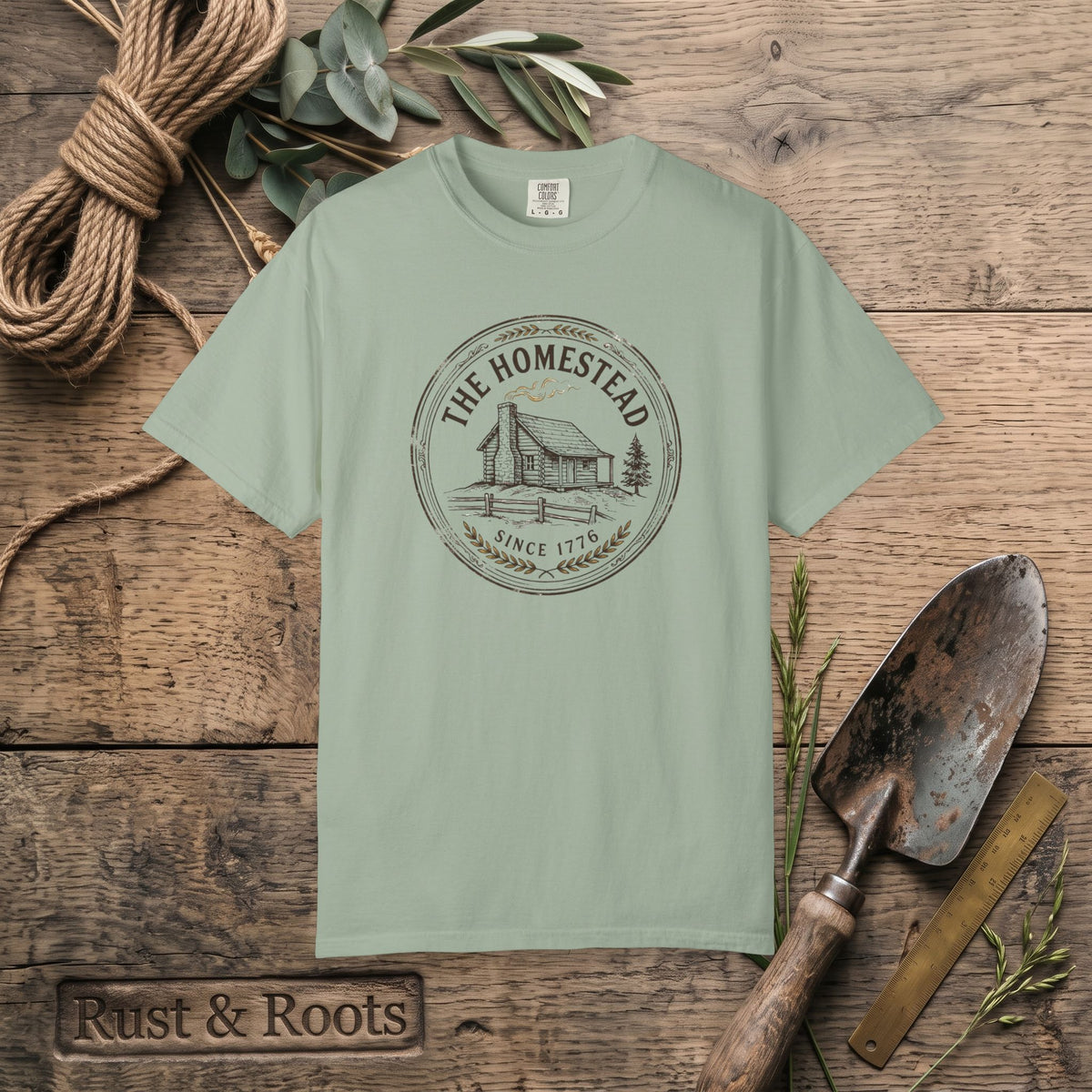 The Homestead Cabin T-Shirt — Vintage Farmhouse Graphic Tee