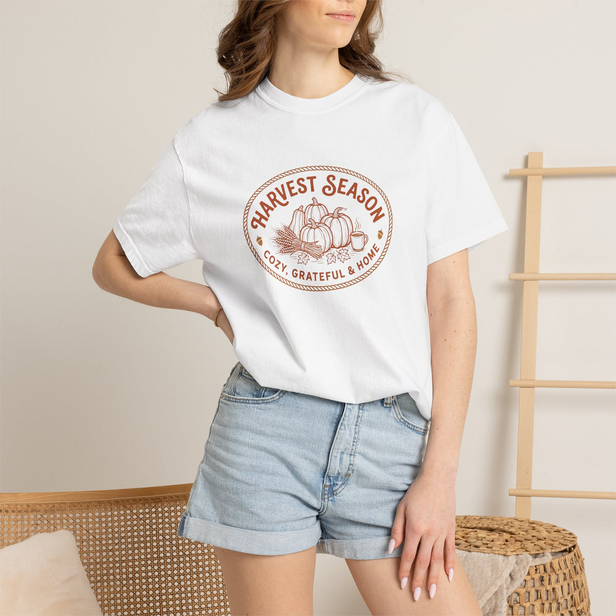 Harvest Season T-Shirt — Cozy Grateful & Home Pumpkin Tee