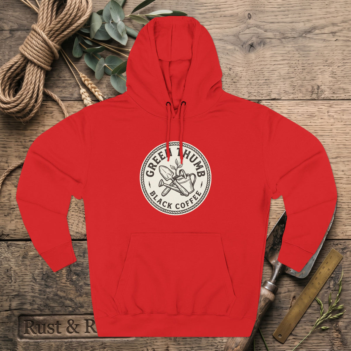 Coffee Logo Hoodie — “Green Thumb Black Coffee” Graphic Pullover