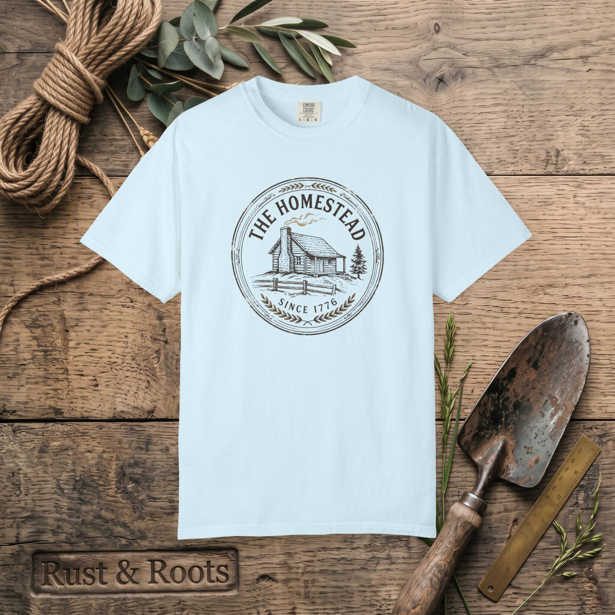 The Homestead Cabin T-Shirt — Vintage Farmhouse Graphic Tee