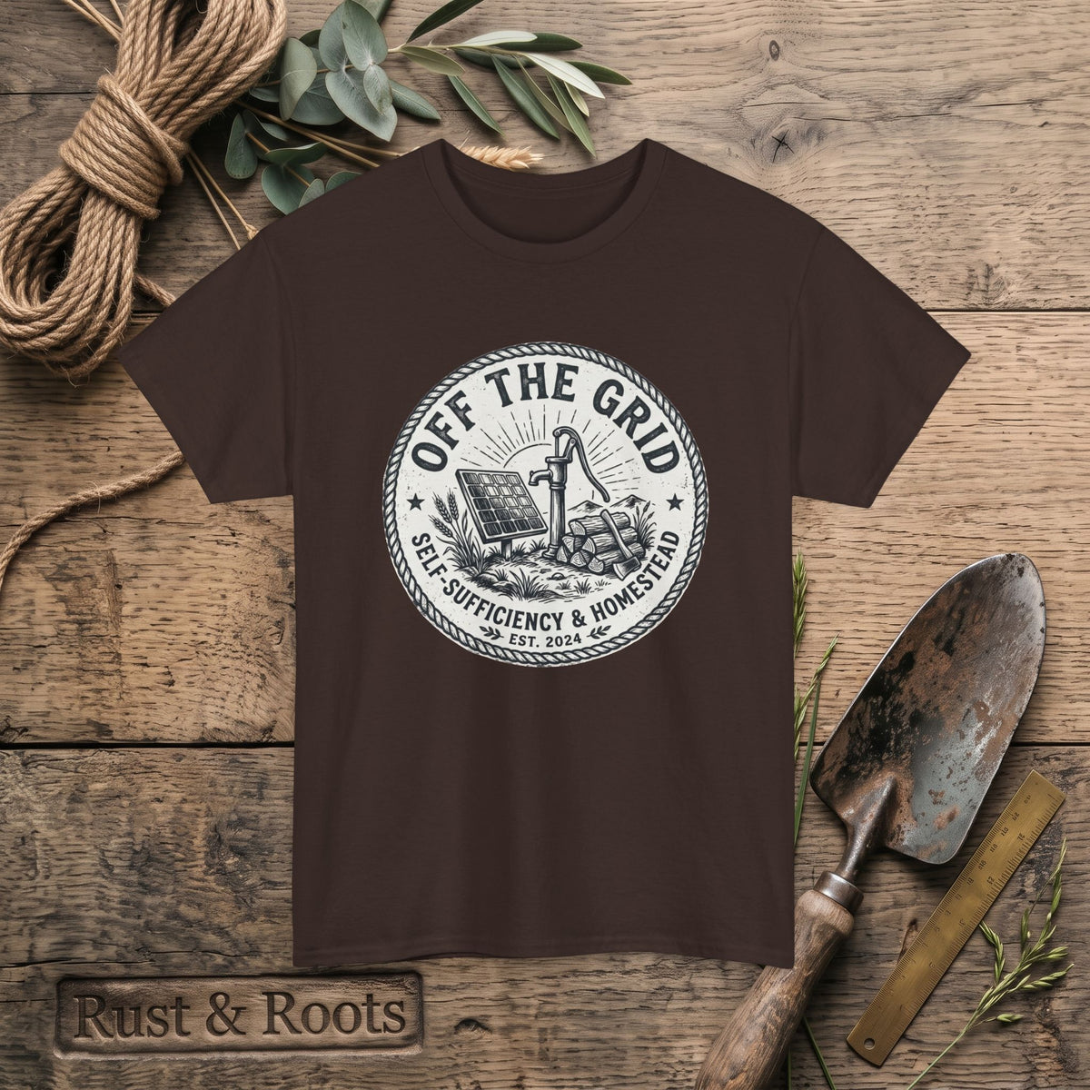 Off The Grid T-Shirt — Self-Sufficiency & Homestead Graphic Tee