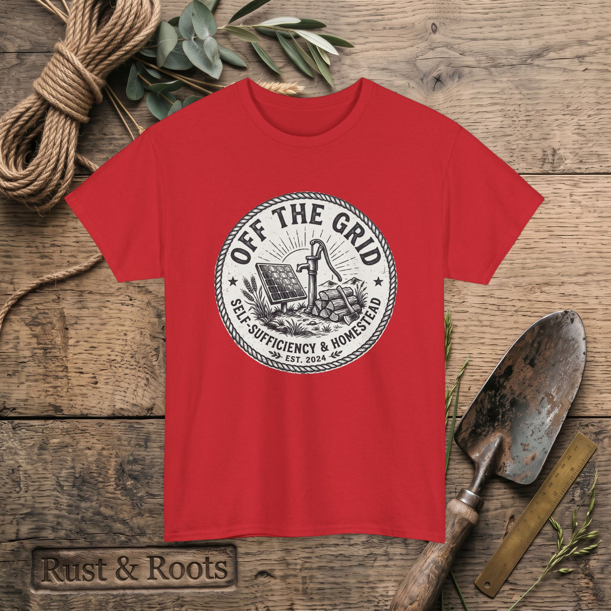 Off The Grid T-Shirt — Self-Sufficiency & Homestead Graphic Tee