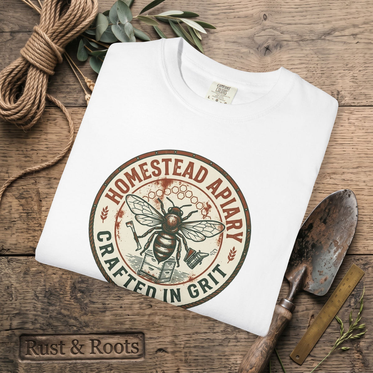 Homestead Apiary T-Shirt – Crafted in Grit Bee Logo Shirt