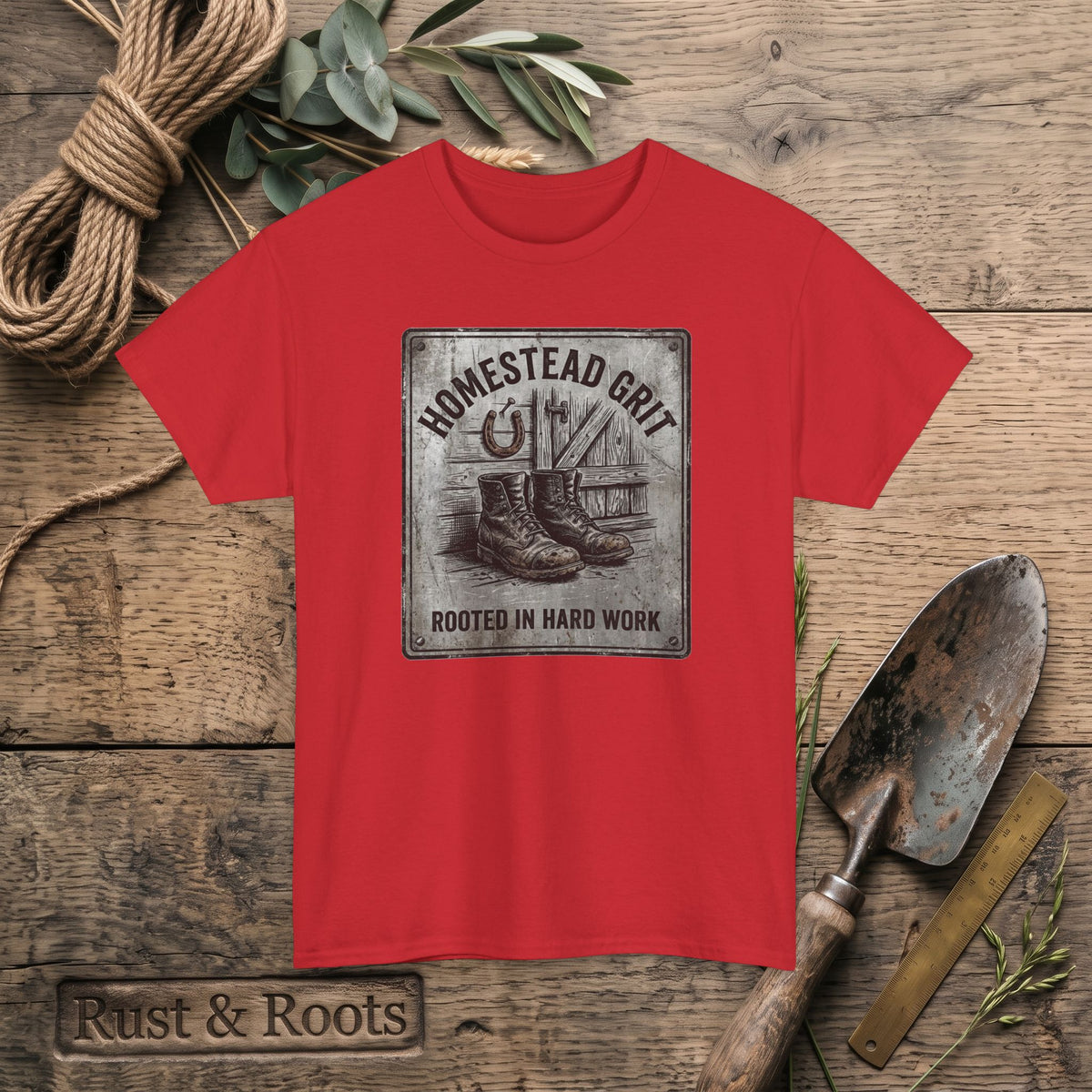 Homestead Grit T-Shirt — Rooted in Hard Work Vintage Farm Tee