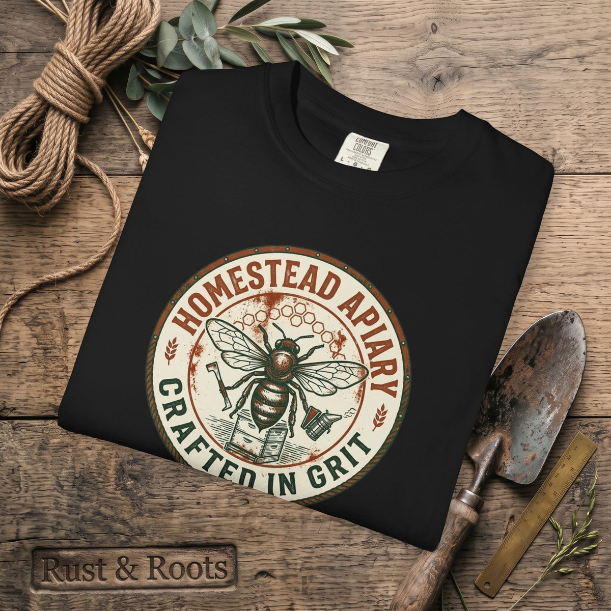 Homestead Apiary T-Shirt – Crafted in Grit Bee Logo Shirt