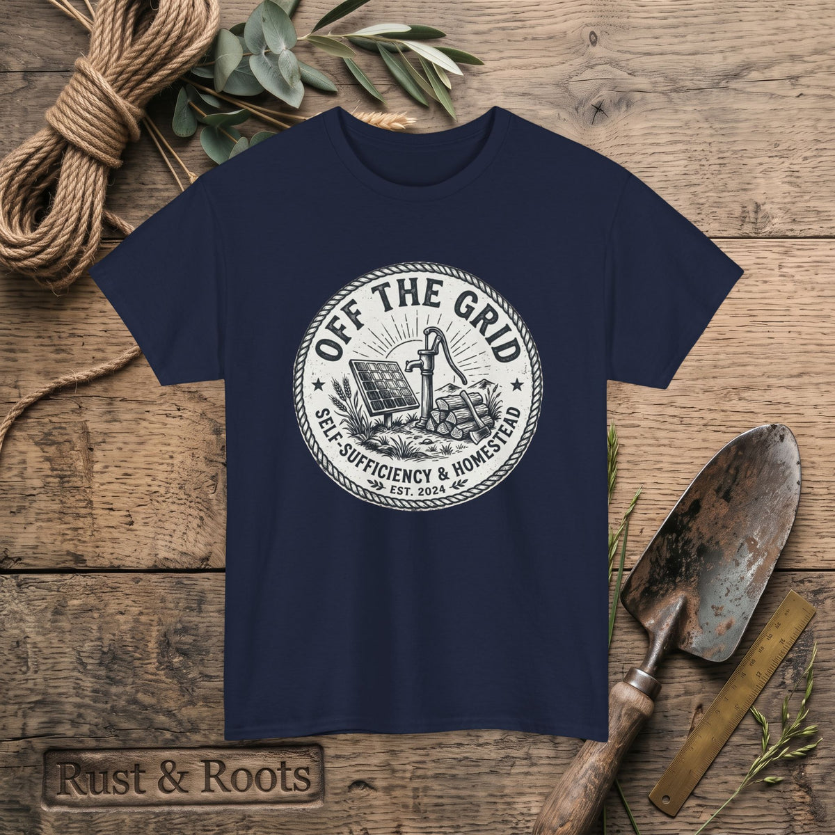 Off The Grid T-Shirt — Self-Sufficiency & Homestead Graphic Tee