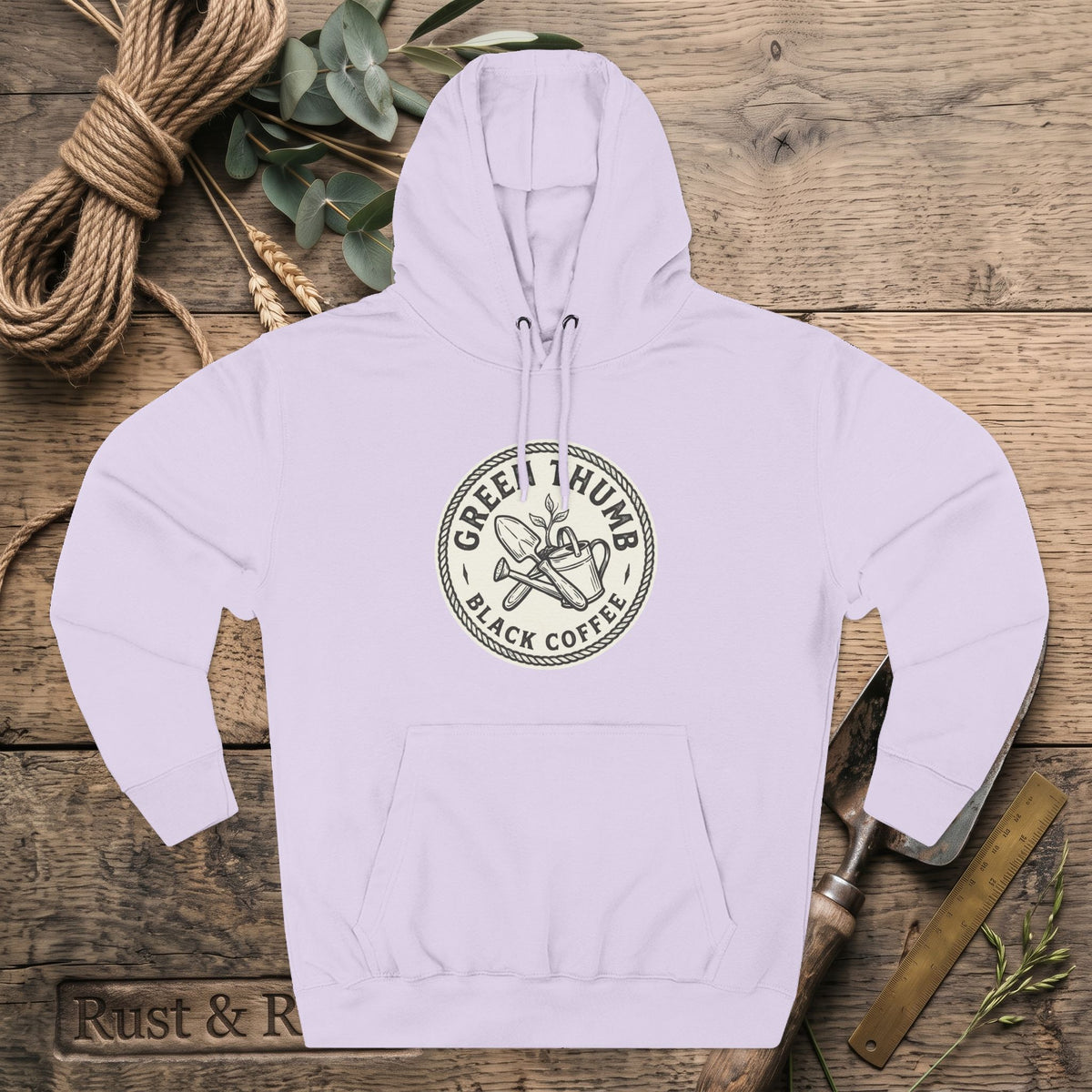 Coffee Logo Hoodie — “Green Thumb Black Coffee” Graphic Pullover