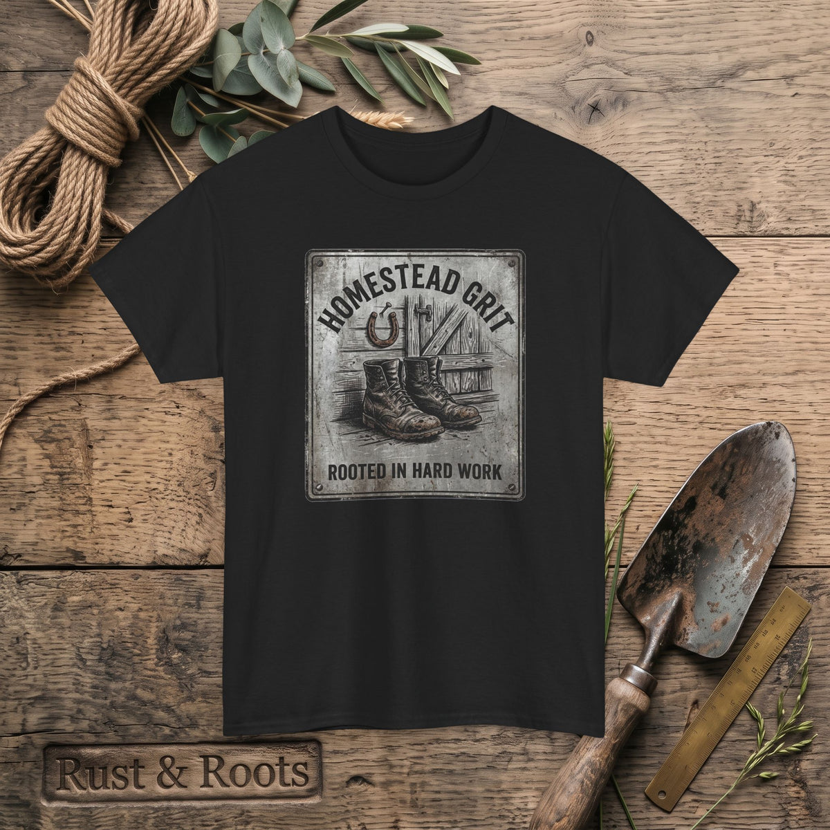 Homestead Grit T-Shirt — Rooted in Hard Work Vintage Farm Tee