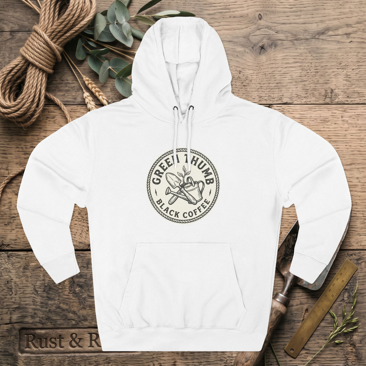 Coffee Logo Hoodie — “Green Thumb Black Coffee” Graphic Pullover