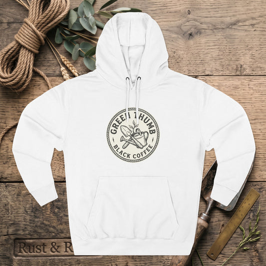 Coffee Logo Hoodie — “Green Thumb Black Coffee” Graphic Pullover