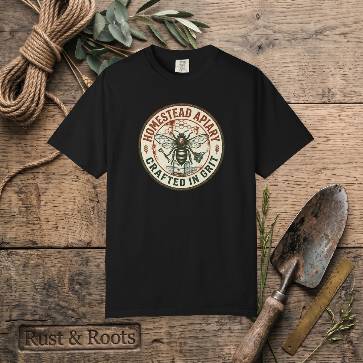 Homestead Apiary T-Shirt – Crafted in Grit Bee Logo Shirt