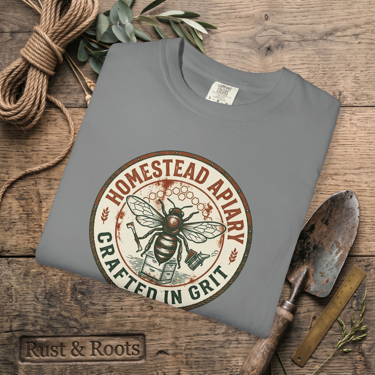 Homestead Apiary T-Shirt – Crafted in Grit Bee Logo Shirt