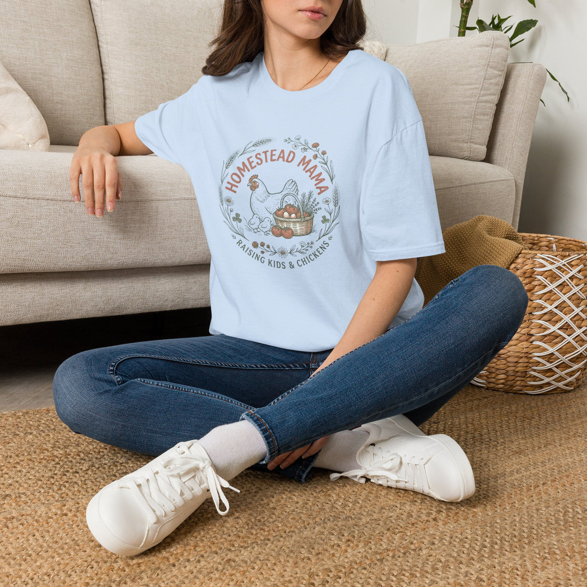 Homestead Mama T-Shirt — Farmhouse Chicken & Egg Vintage Graphic Tee