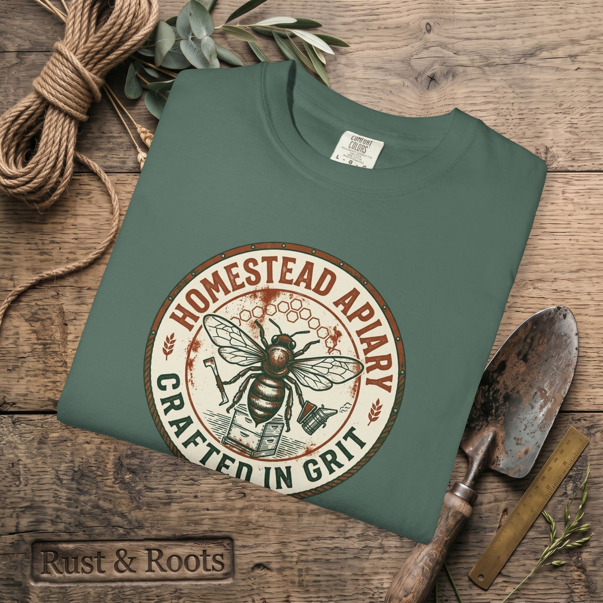 Homestead Apiary T-Shirt – Crafted in Grit Bee Logo Shirt