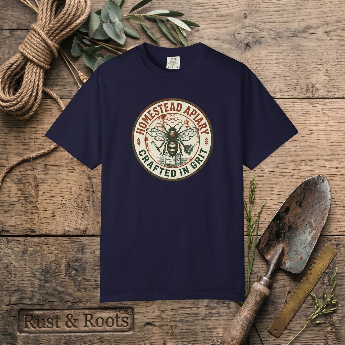 Homestead Apiary T-Shirt – Crafted in Grit Bee Logo Shirt