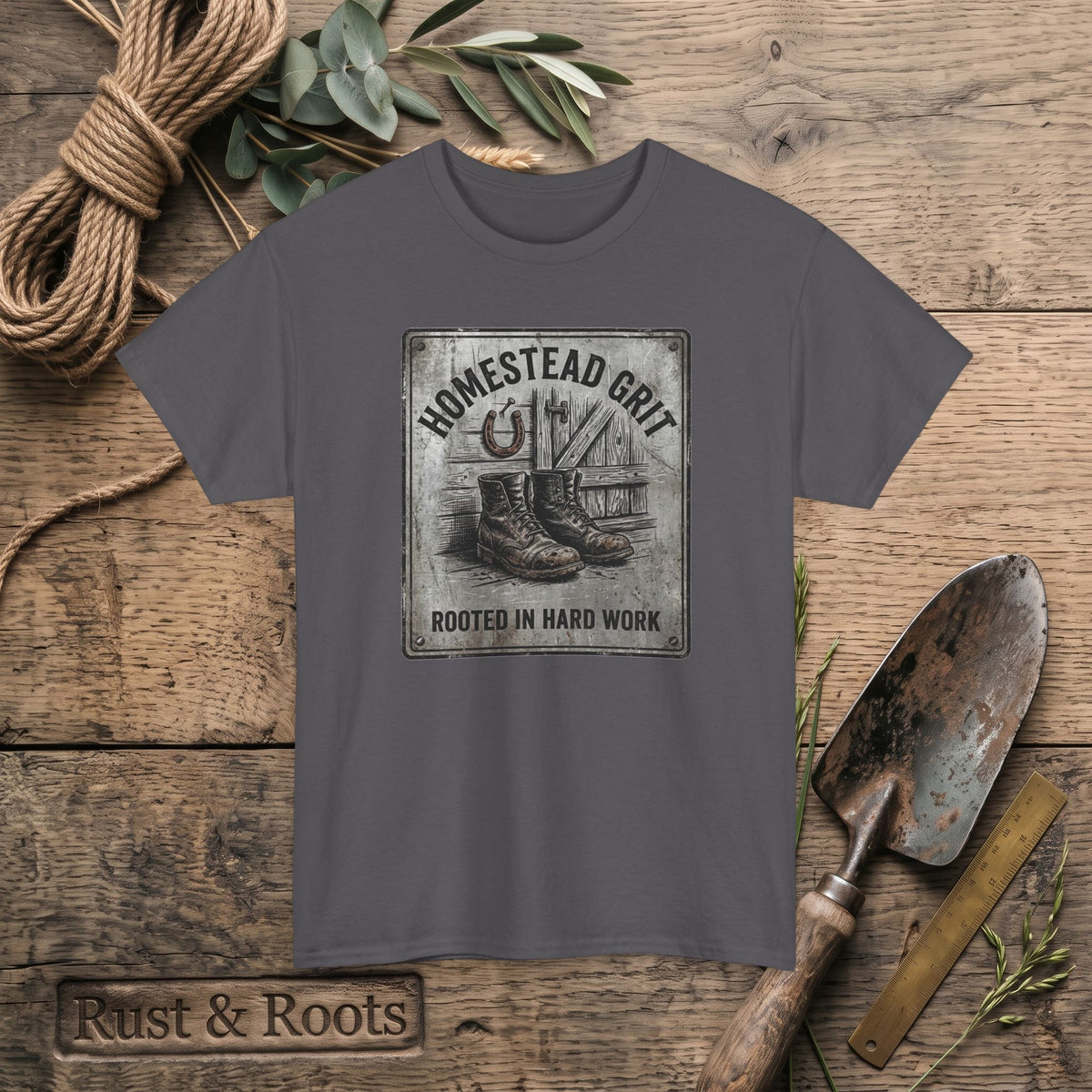 Homestead Grit T-Shirt — Rooted in Hard Work Vintage Farm Tee