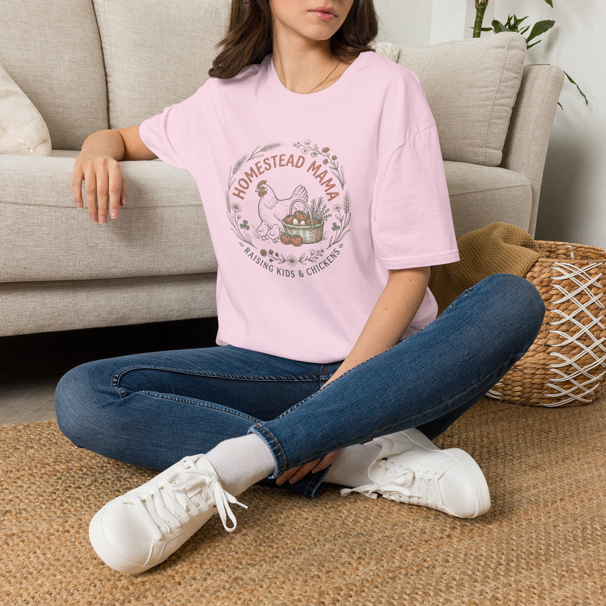 Homestead Mama T-Shirt — Farmhouse Chicken & Egg Vintage Graphic Tee