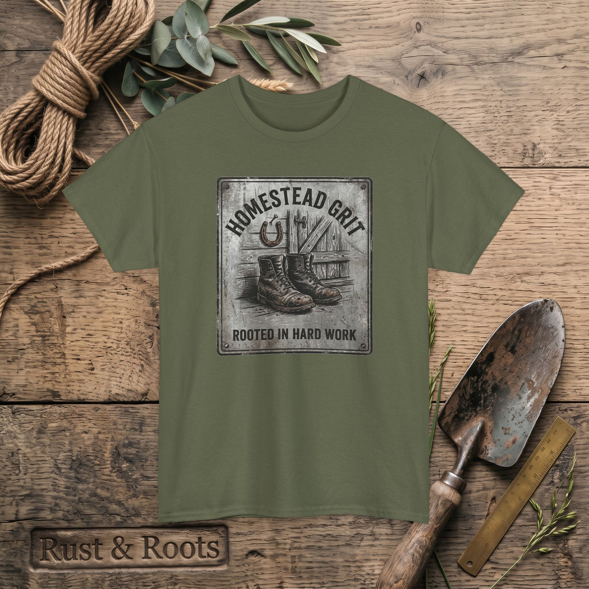 Homestead Grit T-Shirt — Rooted in Hard Work Vintage Farm Tee