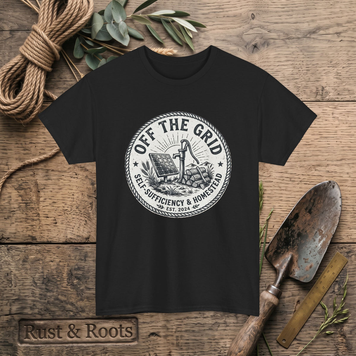 Off The Grid T-Shirt — Self-Sufficiency & Homestead Graphic Tee
