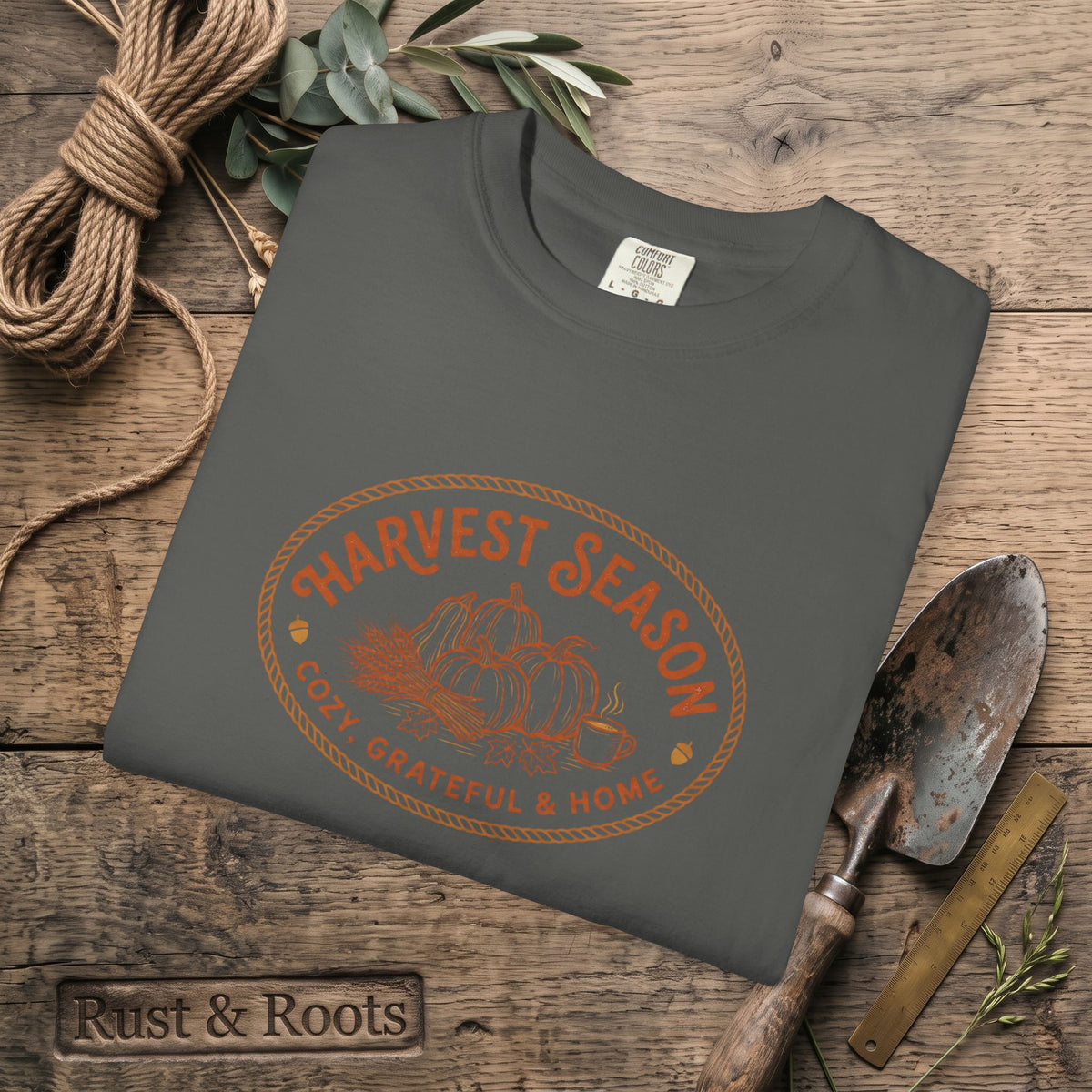 Harvest Season T-Shirt — Cozy Grateful & Home Pumpkin Tee