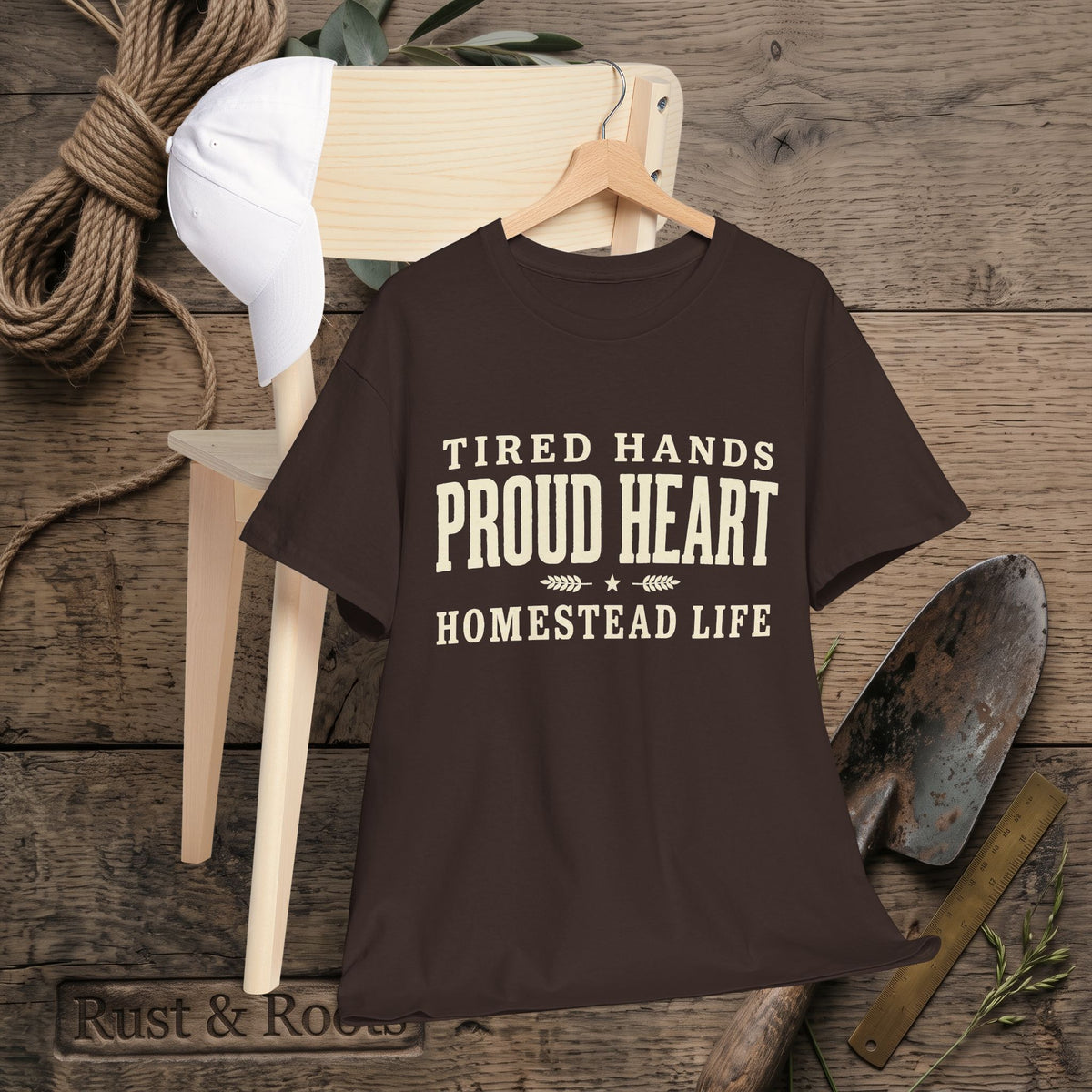 Proud Heart Tee — "Tired Hands, Proud Heart" Vintage Workwear T-Shirt