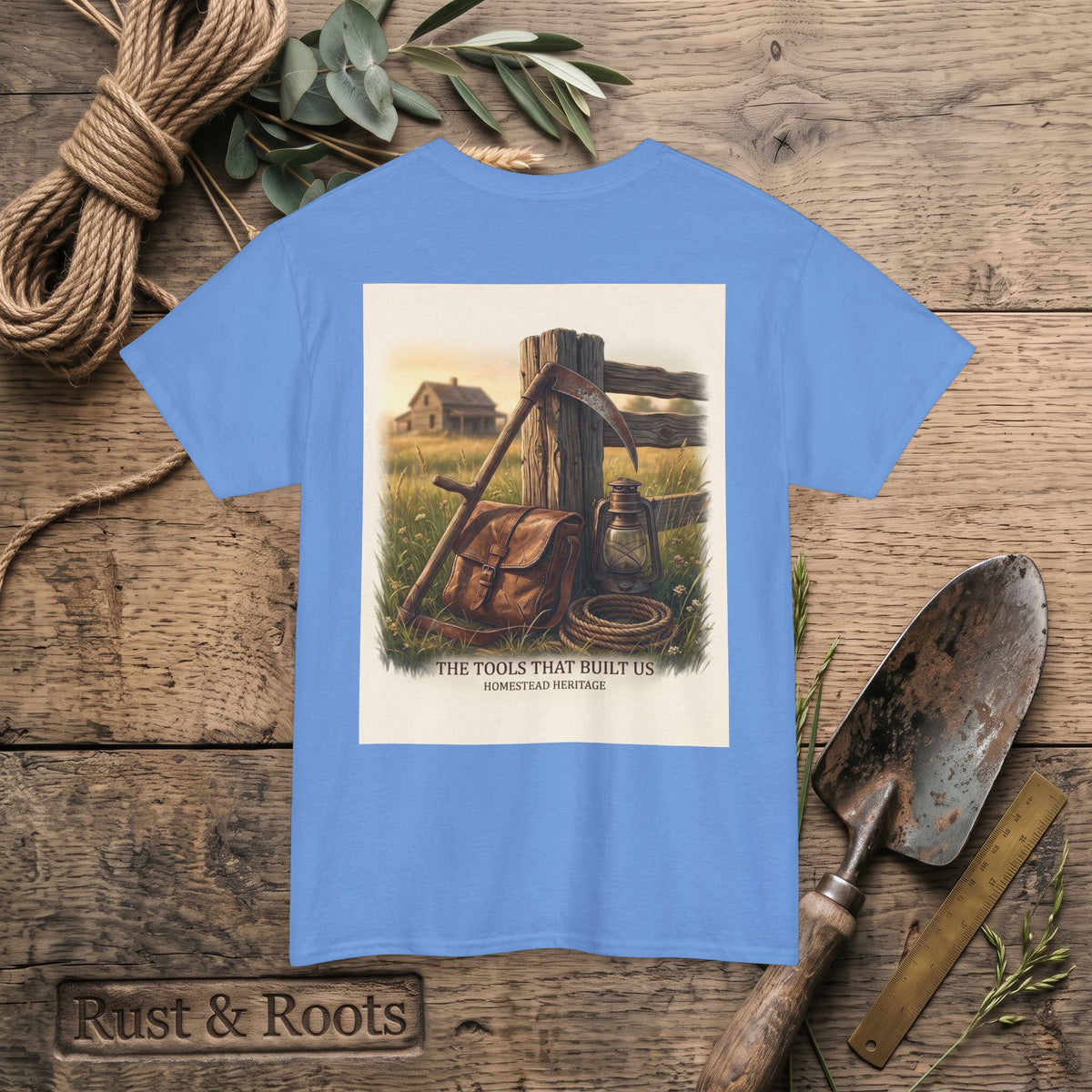 Farm Tools Graphic Tee — "The Tools That Built Us" Vintage Rural Shirt