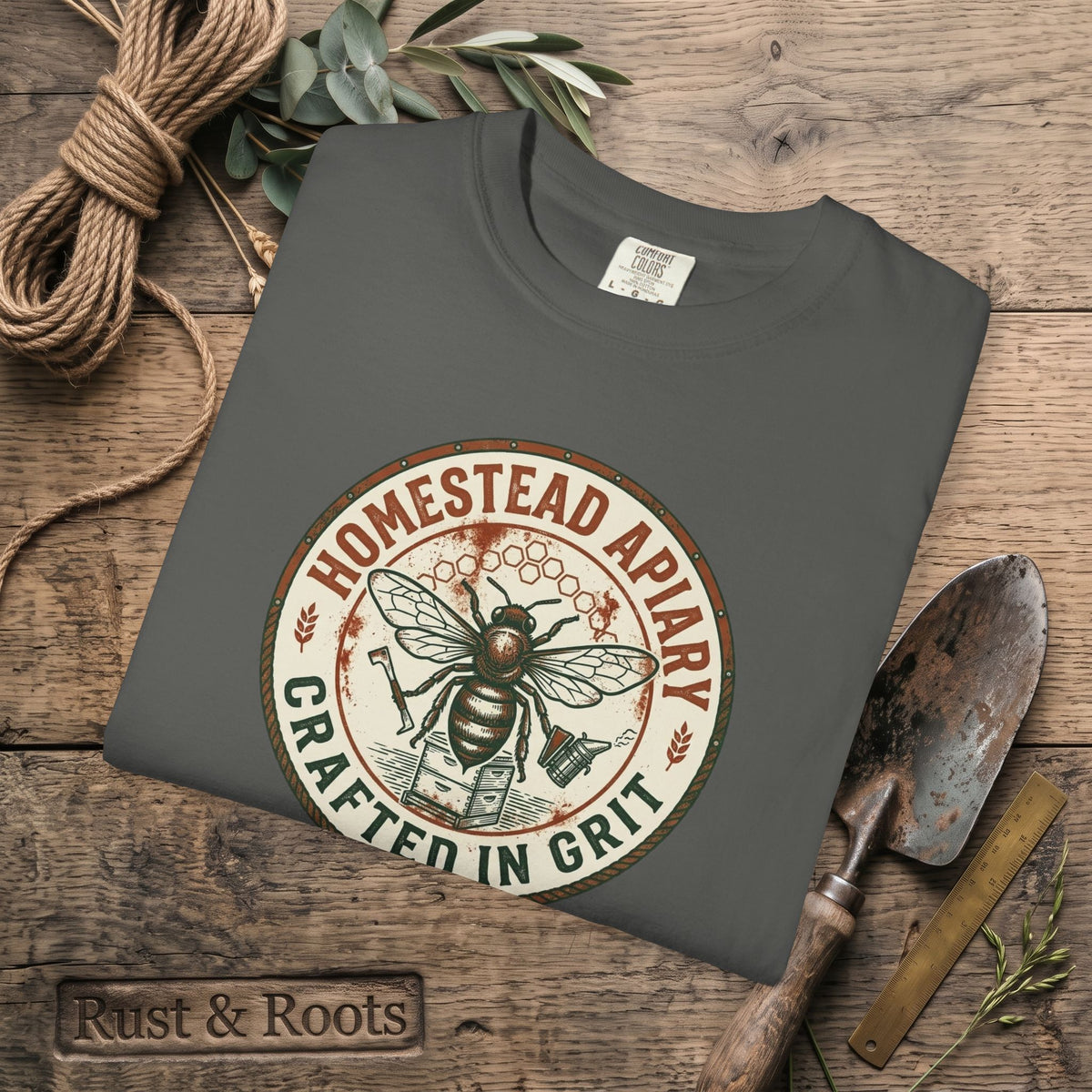 Homestead Apiary T-Shirt – Crafted in Grit Bee Logo Shirt