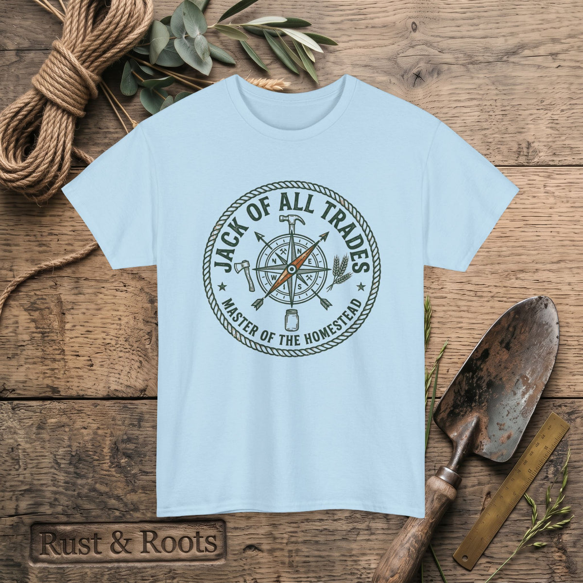 Jack of All Trades T‑Shirt – Master of the Homestead Compass Tee