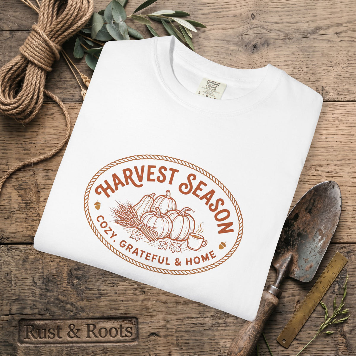 Harvest Season T-Shirt — Cozy Grateful & Home Pumpkin Tee
