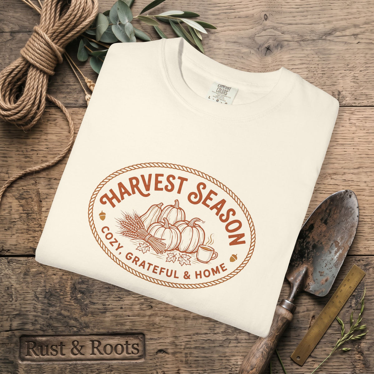 Harvest Season T-Shirt — Cozy Grateful & Home Pumpkin Tee