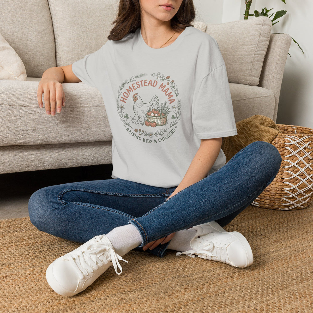 Homestead Mama T-Shirt — Farmhouse Chicken & Egg Vintage Graphic Tee