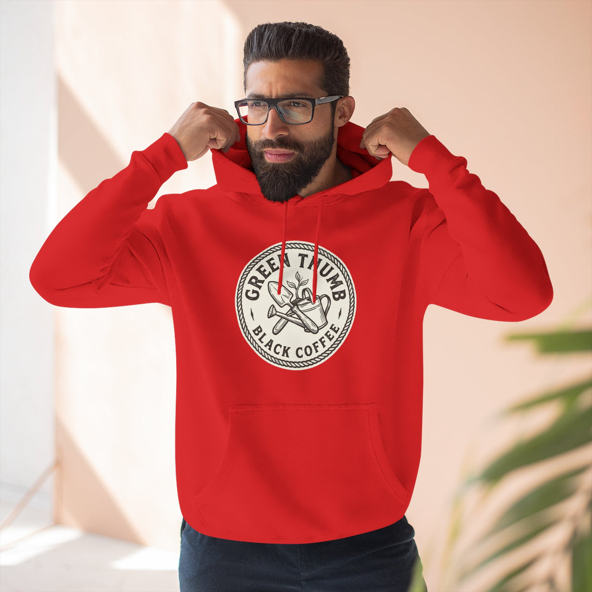 Coffee Logo Hoodie — “Green Thumb Black Coffee” Graphic Pullover